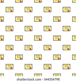 Diploma pattern. Cartoon illustration of diploma vector pattern for web