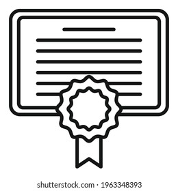 Diploma personal traits icon. Outline Diploma personal traits vector icon for web design isolated on white background