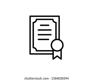 Diploma premium line icon. Simple high quality pictogram. Modern outline style icons. Stroke vector illustration on a white background. 