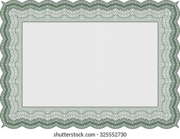 Diploma. Printer friendly. Superior design. Vector illustration.
