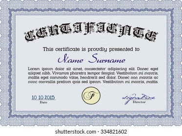 Diploma. Fácil de imprimir. Diseño superior. Vector de plantilla de certificado de marco.
