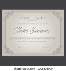 Diploma Professional Award Certificate Design Vector Template