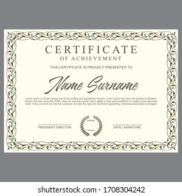 Diploma Professional Award Certificate Design Vector Template
