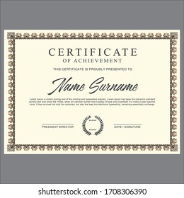 Diploma Professional Award Certificate Design Vector Template