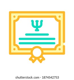 diploma psychologist color icon vector. diploma psychologist sign. isolated symbol illustration