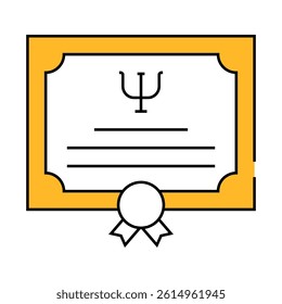 diploma psychologist line icon vector. diploma psychologist sign. isolated symbol illustration