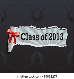 Diploma with red ribbon