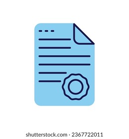 Diploma related vector icon. Isolated on white background. Vector illustration