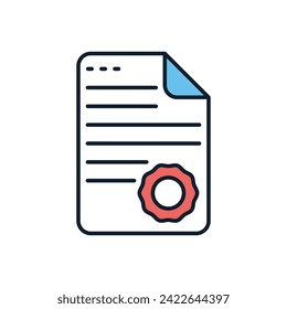 Diploma related vector icon. Isolated on white background. Vector illustration