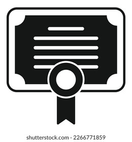 Icono de revisión de diploma simple vector. Tarifa de estrella. Asistencia de usuario