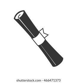 diploma roll graduation certification education vector graphic isolated and flat illustration