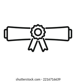 Diploma roll icon outline vector. Test study. Exam final