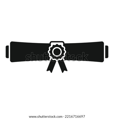 Diploma roll icon simple vector. Test study. Exam final
