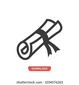 Diploma roll vector icon