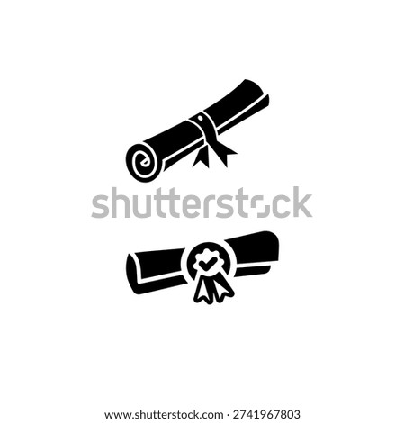 Diploma Scroll Certificate Icon Education Achievement