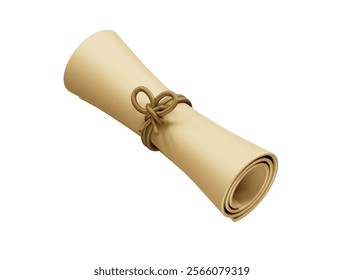 Diploma scroll Graduate icon 3d render. Paper scroll icon 3d render illustration