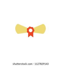 Diploma scroll with red bow icon. Element of school icon for mobile concept and web apps. Detailed Diploma scroll with red bow icon can be used for web and mobile. Simple icon