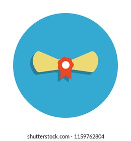 Diploma scroll with red bow icon. Element of school icon for mobile concept and web apps. Detailed Diploma scroll with red bow icon can be used for web and mobile