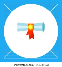 Diploma Scroll with Red Ribbon Icon