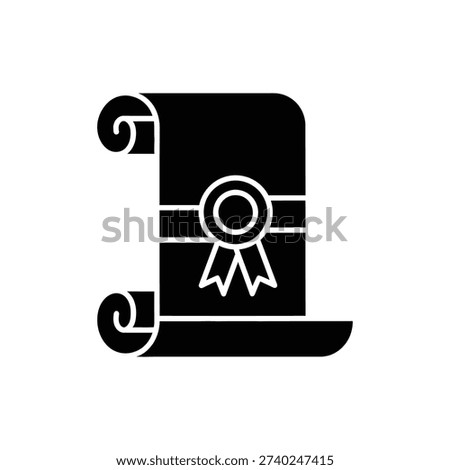 Diploma Scroll with Seal Certificate Icon