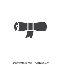 Diploma scroll vector icon. filled flat sign for mobile concept and web design. Paper scroll glyph icon. Symbol, logo illustration. Vector graphics