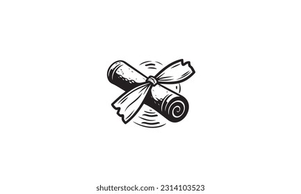 diploma scroll vector logo design