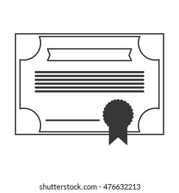 diploma seal stamp paper graduation university icon. Flat and isolated design. Vector illustration