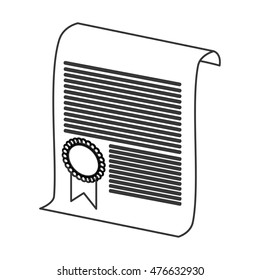 diploma seal stamp paper graduation university icon. Flat and isolated design. Vector illustration