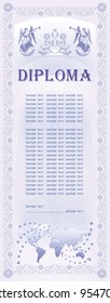Diploma  with  security raster background
