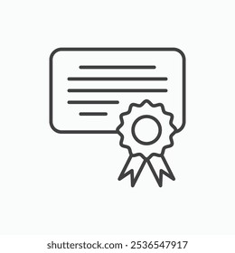 Diploma simple thin like stroke vector icon.