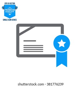 Diploma Single Icon Vector Illustration