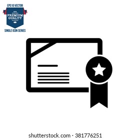 Diploma Single Icon Vector Illustration