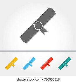 Diploma Single Icon Vector Illustration