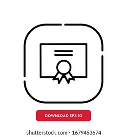 Diploma symbol, Music outline vector icon. Modern, simple flat vector illustration for web site or mobile app