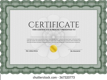 Diploma template. Artistry design. Vector certificate template.Printer friendly. 