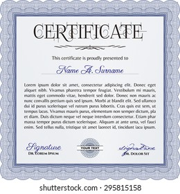 Diploma template. With background. Artistry design. Customizable, Easy to edit and change colors.