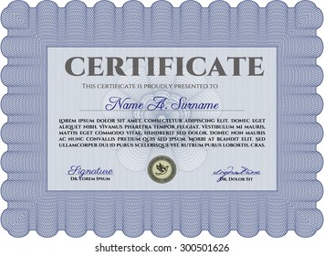 Diploma template. With background. Artistry design. Customizable, Easy to edit and change colors.