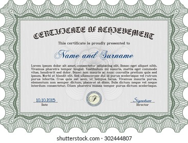 Diploma template. With background. Artistry design. Customizable, Easy to edit and change colors.