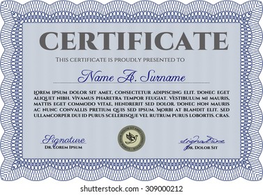 Diploma template. With background. Artistry design. Customizable, Easy to edit and change colors.