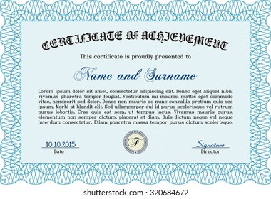 Plantilla de diploma. Con fondo. Diseño artístico. Personalizable, fácil de editar y cambiar los colores.
