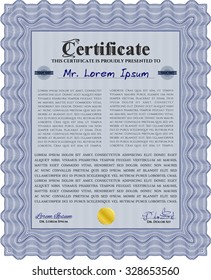 Diploma template. With background. Artistry design. Customizable, Easy to edit and change colors.
