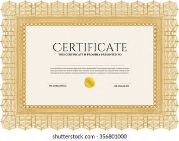 Diploma template. With background. Artistry design. Customizable, Easy to edit and change colors.