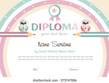Diploma template and background design.