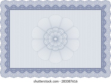 Diploma template or certificate template. With background. Vector pattern that is used in currency and diplomas.Good design. 
