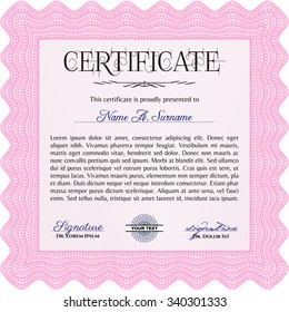 Diploma template or certificate template. Complex background. Elegant design. Money style.