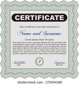 Diploma template or certificate template. Frame certificate template Vector.With complex background. Superior design. 