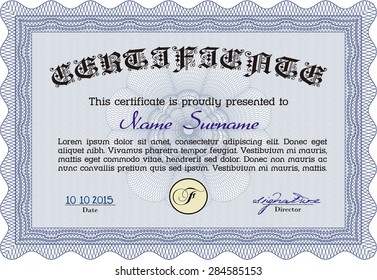 Diploma template or certificate template. Good design. Customizable, Easy to edit and change colors.With quality background. 