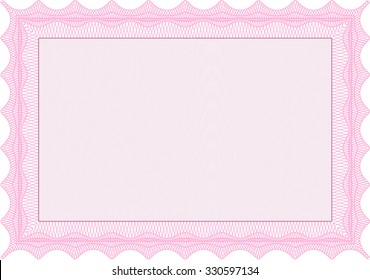 Diploma template or certificate template. With great quality guilloche pattern. Vector certificate template.Superior design. 
