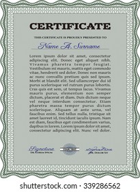Diploma template or certificate template. With guilloche pattern. Elegant design. Vector pattern that is used in currency and diplomas.