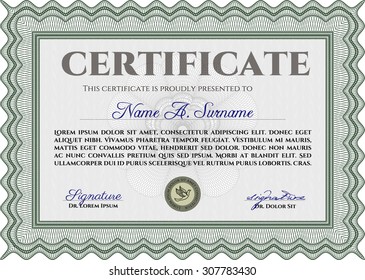 Diploma template or certificate template. Nice design. Detailed.With quality background. 